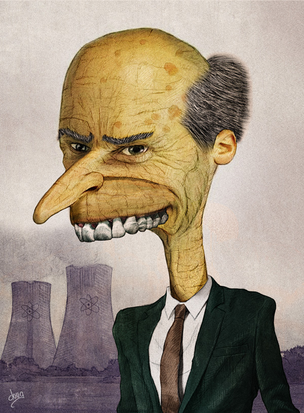 Mr Burns  simpsons caricatura humor powerplant nuclear usina caricature  