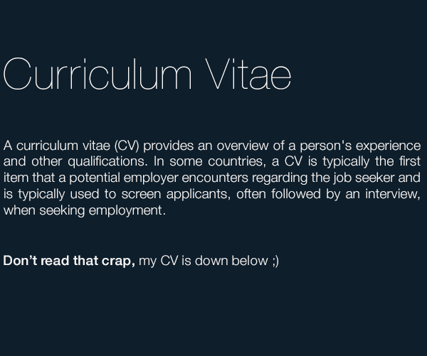 Curriculum Vitae  CV  typography Resume