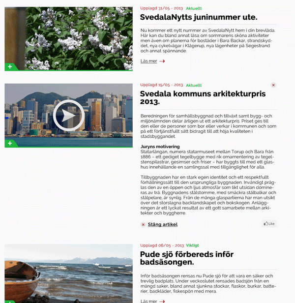 svedala city town Sweden Skåne Website redesign Responsive tablet desktop mobile Colourful 