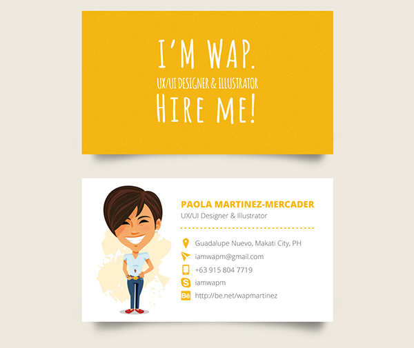 Resume CV Curriculum Vitae yellow wap martinez-mercader infographic vector flat avatar