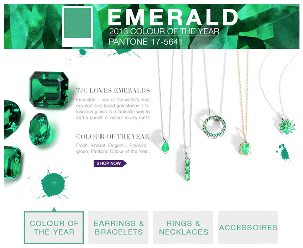 Jewellery Typographic Layout research emerald product Web commercial Customer Interaction information slider