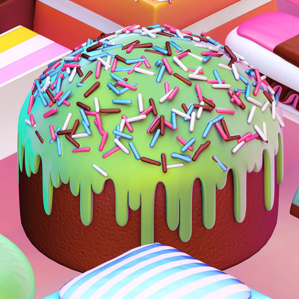 cakes Sweets icing sugar Candy 3D Isometric