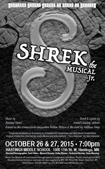 shrek Musical junior high middle school poster