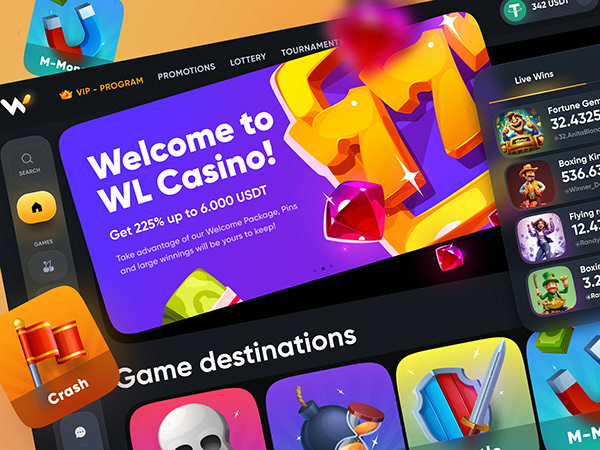Crypto online casino dashboard web 3 ui