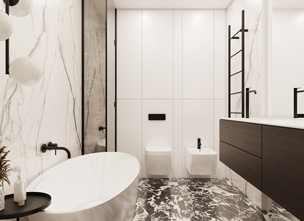 marble bathroom on Behance