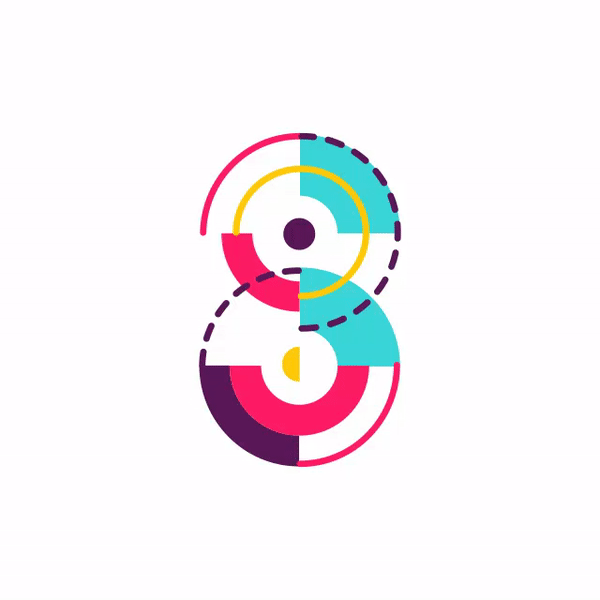 numbers type design instagram 36daysoftype motion graphics  animation  after effects cyan magenta yellow