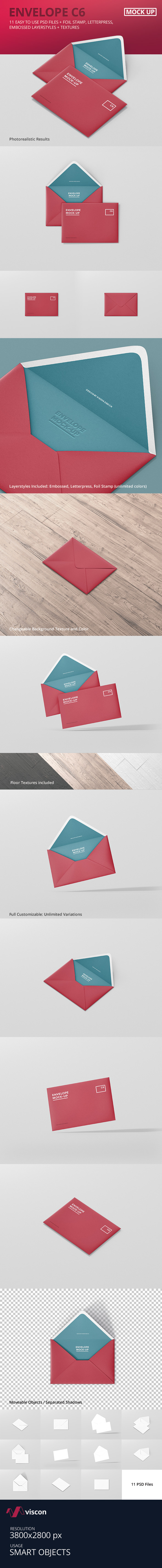 card elegant envelope envelope C6 Mockup envelope mockups foil letterpress mock up mock-up modern photo-realistic presentation psd