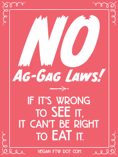 veganism activism Ag gag politics Big Ag Food  animal rights animal welfare Factory Farming criminal activity