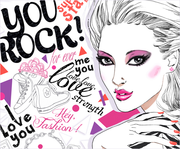 rock girl typo Maybelline l'oreal pub beauty Cosmetic