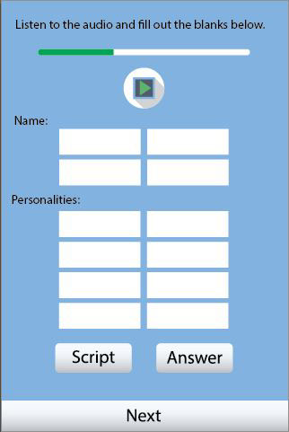 propect english learning Application Design