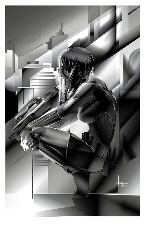 adobeillustrator vector anime masamuneshirow GitS ghostintheshell techno noir android guns manga kusanagi mexifunk orlandoarocena