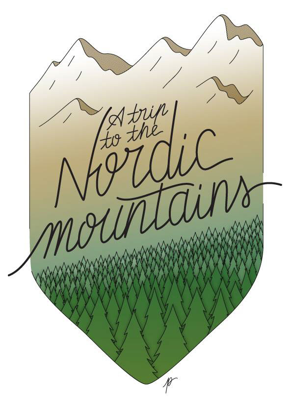 lettering Illustrator mountains