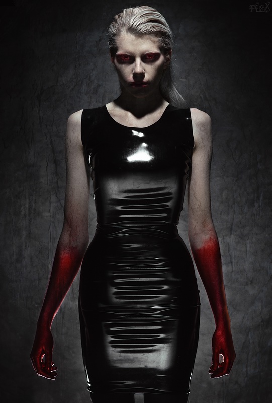 latex hand girl flexdreams fetish dress darkness darkart dark concept bodyart