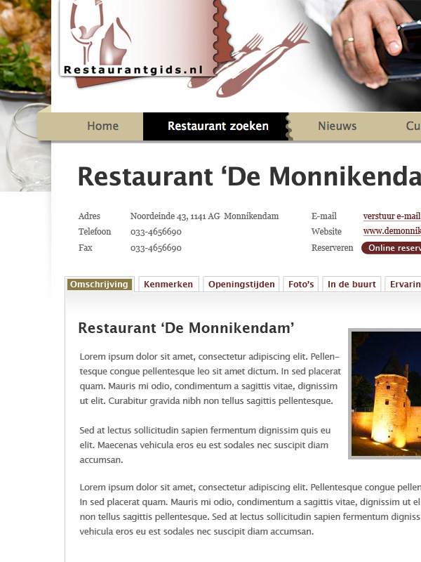 Webdesign jeroen rijpstra Restaurantgids.nl Van der Let & Partners Identity