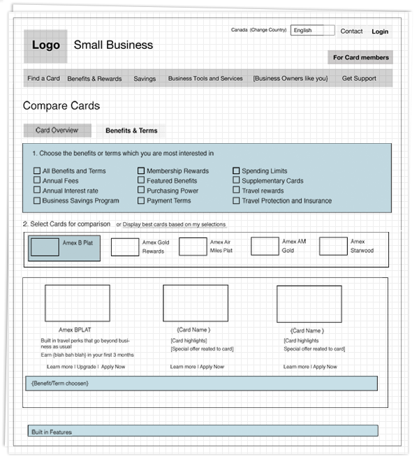 AMEX  personas  wireframes  redesign  Concept
