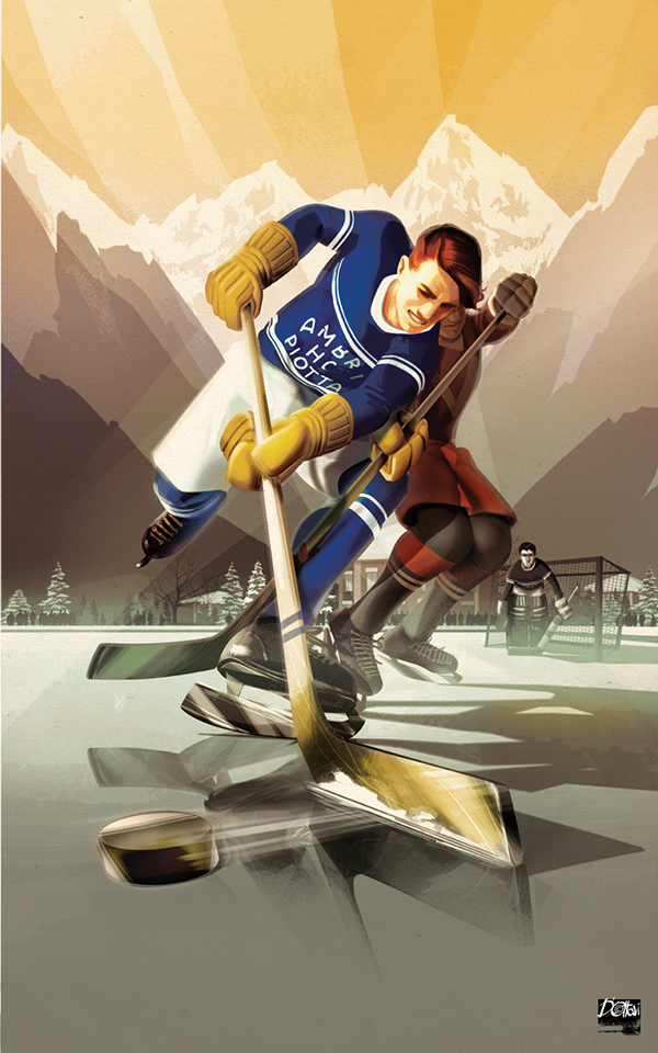 ice hockey  vintage  posters Vintage Posters  AMBRI' PIOTTA
