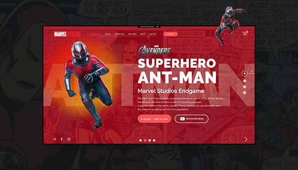Marvel Toy Store Web UI Design