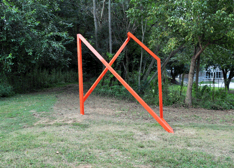beltline atlanta art public sculpture orange contemporary Form Space  line southwest wood latex outdoors