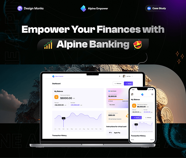Fintech Banking App UI UX Case study - Alpine Empower