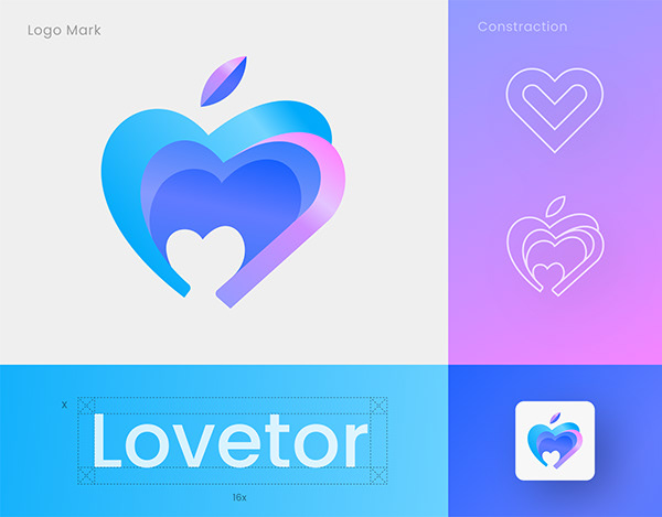 Heart/ Love Modern minimalist logo design