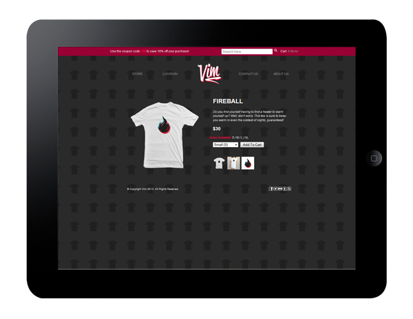 VIM Clothing brand line graphic tee t-shirt designs