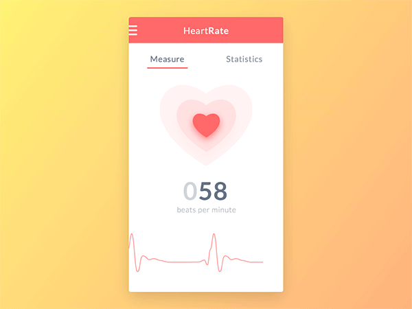 Heart Rate Monitor App & Animation on Behance