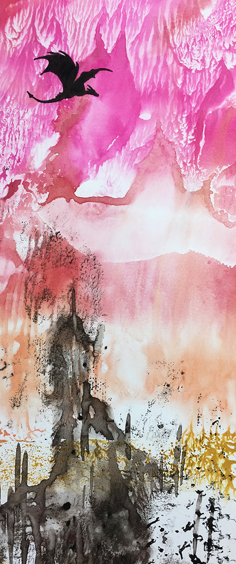 watercolor ink painting   artwork abstract storytelling   AbstractIntersection