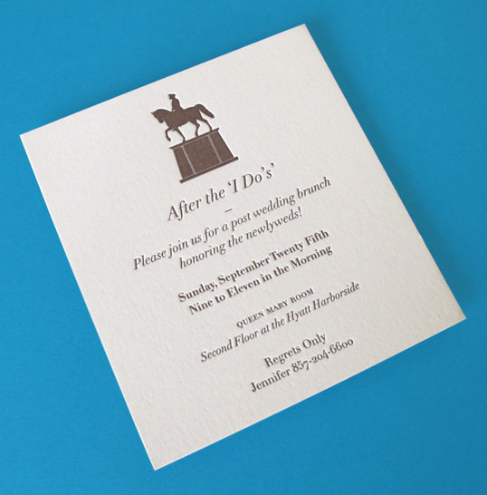 letterpress Invitation boston print