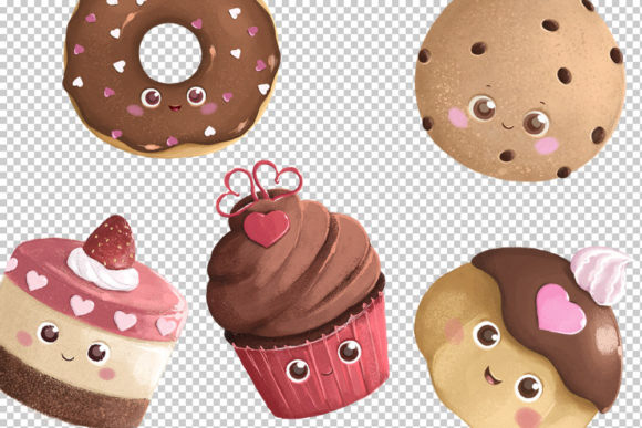 bakery cakes clipart cupcakes Digital Art  food illustration ILLUSTRATION  kawaii illustration photoshop sweet food