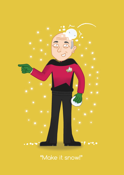 Next Generation Star Trek Original kirk spock picard Space  sci-fi Christmas Greetings card