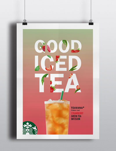 branding  Advertising  summer fresh tea starbucks print