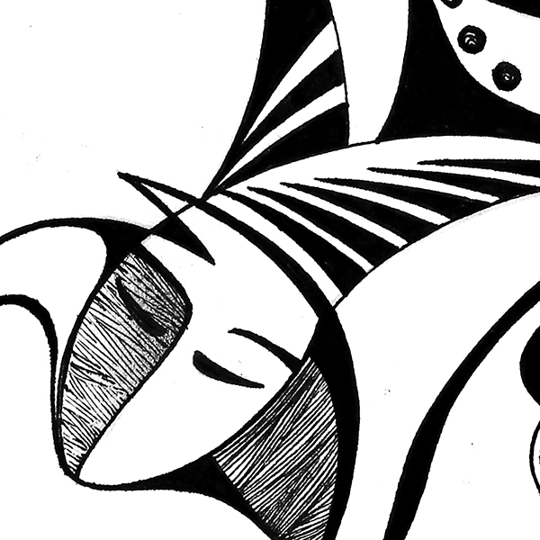 aynursferasky aynursferaskyart aynursferaskydrawind aynursferaskygraphic graphic graphicart drawingart surreal surrealistic joker fish jokerfish inkpen