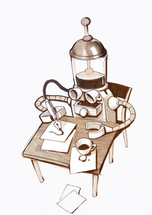Coffee drawing machines mate staying awake