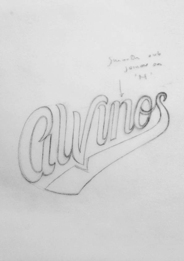 HAND LETTERING logo alvinos type
