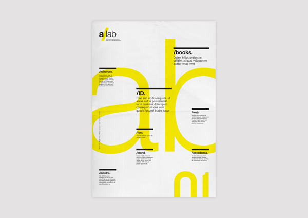 tabloid graphic design yellow accademia lab editorial grafica editoriale news
