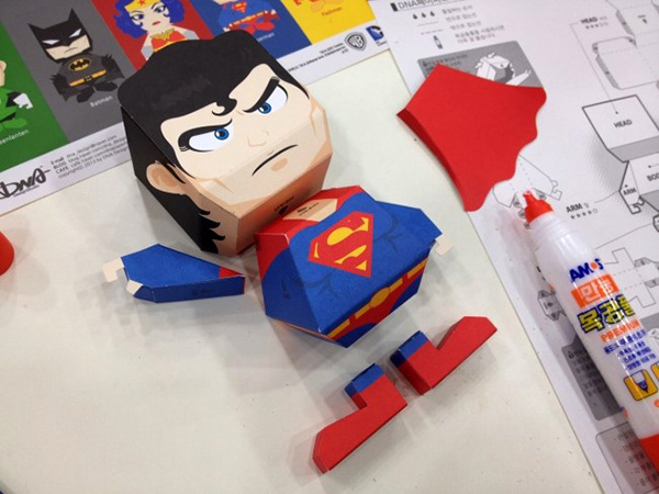 3D 3d design animation  Character Character design  design heroes paper craft papertoy superman