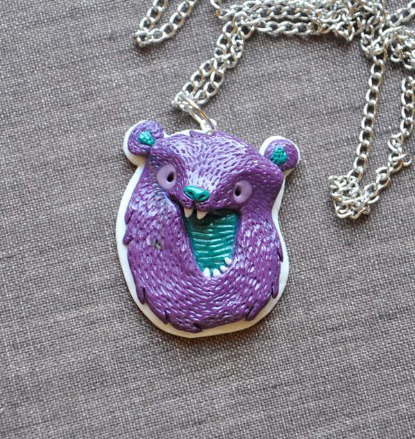 characters  Jewelry animals toys handmade clay sculpture Necklace craft marinush