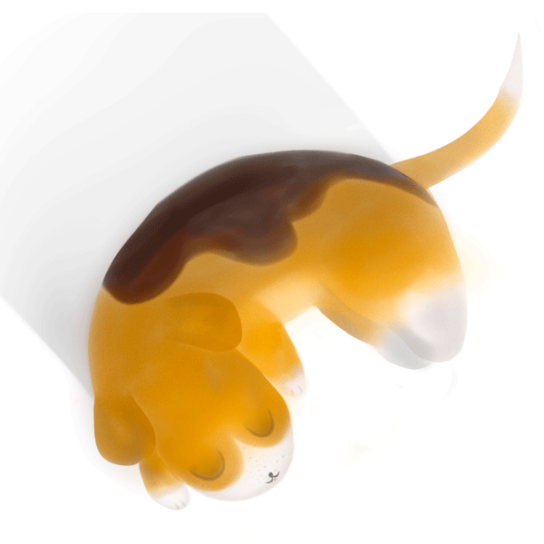 beagle Perrito gordo ilustracion gif acuarela dormir animacion