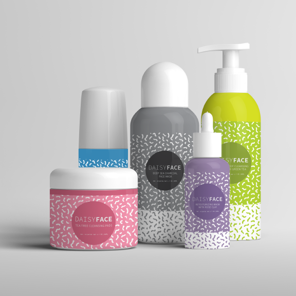 package design beauty product vibrant colors simplistic fun exciting set package design minimal bright
