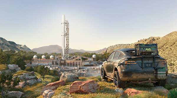 Off-road Tesla Model X CGI