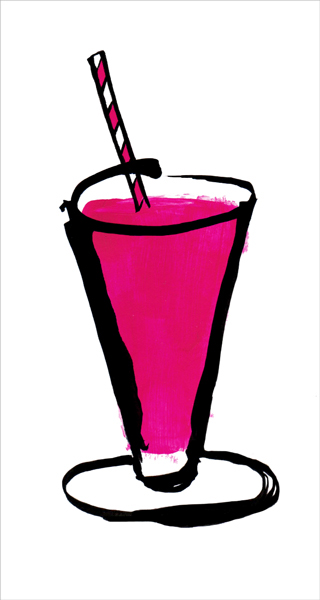 saints sinners milkshakes smoothies shakes pink Sweets Fruit blueberries drink logo menu loren harrison