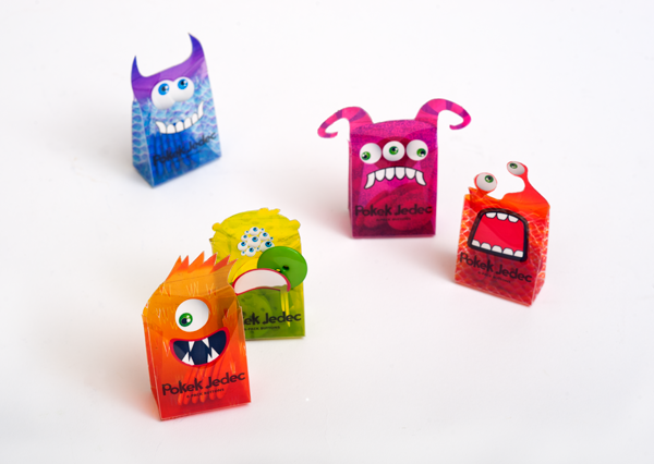 Packaging monsters cute interactive