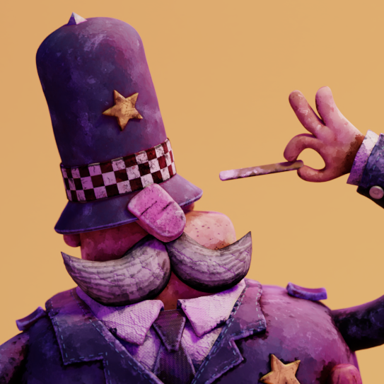3D blender british Character design  experimental ILLUSTRATION  Policeman stylized Substance Painter textured