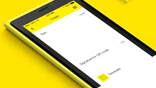 qr code yellow  app application