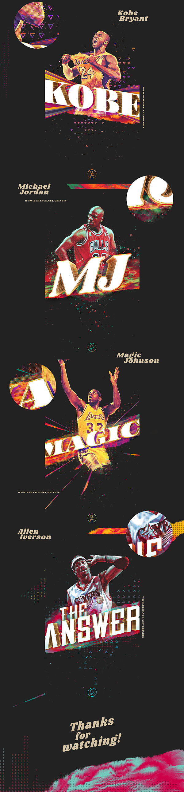 The Magnificent 7 - NBA Legends mobile wallpapers on Behance