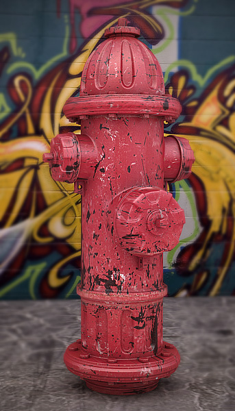 photoshop 3D vray modelado boca de incendios boca de riego fire hydrant