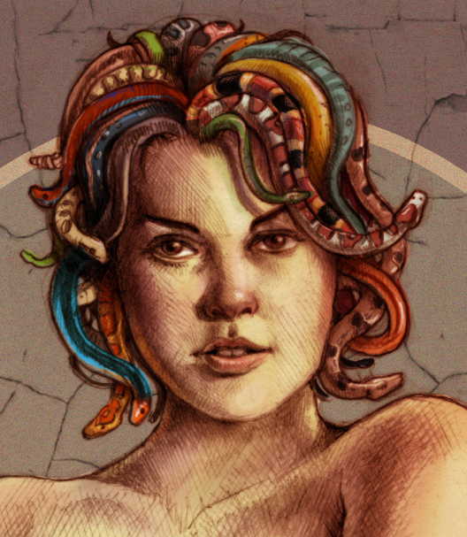 medusa mythology greek perseus fantasy woman women pinup girl snake Lady