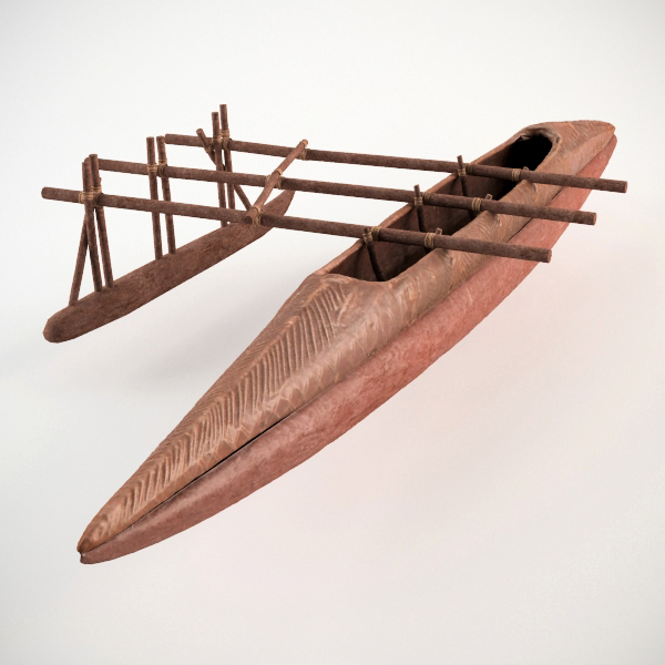 boat  wooden marina Ethnic  low poly
