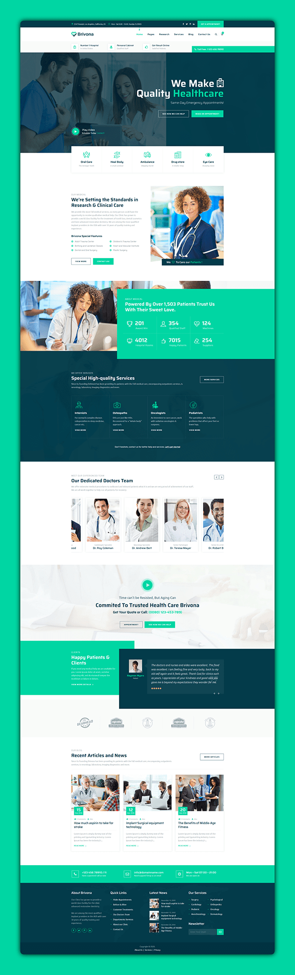 Brivona - Healthcare website landing page