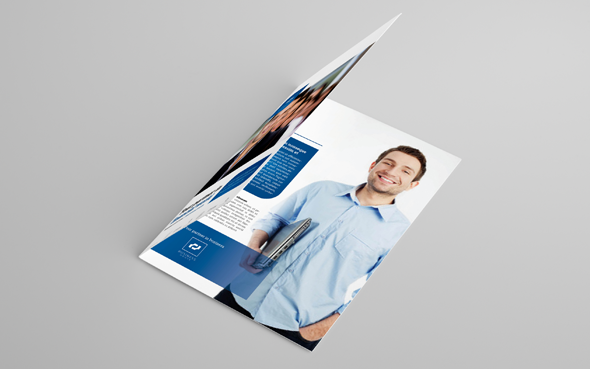BI fold half print template graphic design pamphlet leaflet brochure a4 conference meeting graphicriver